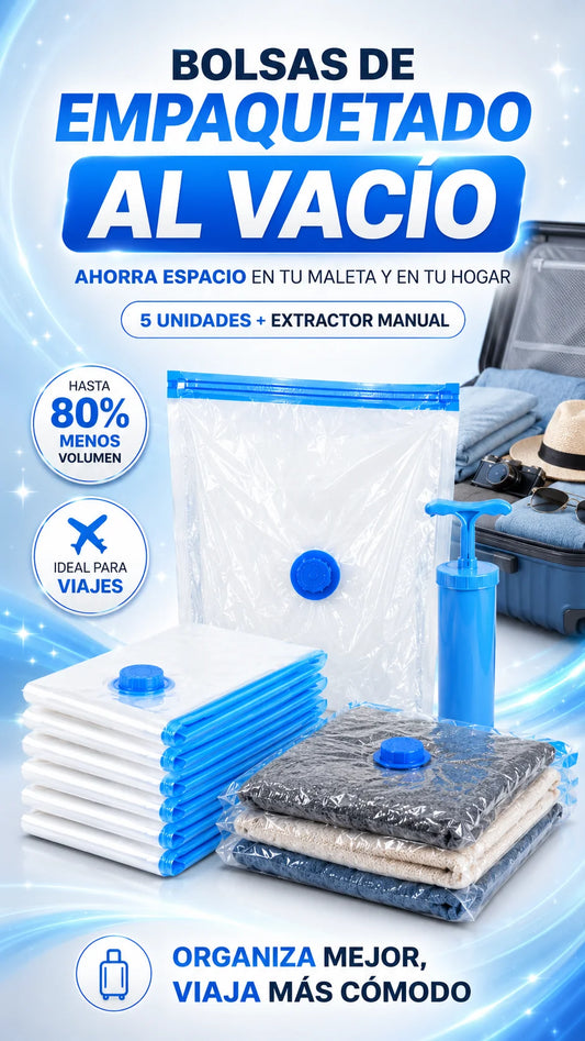 Bolsas De Empaque Al Vacio 5 unidades + extractor manual