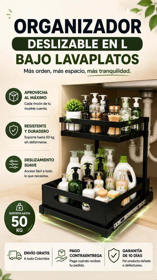 Organizador de cocina deslizable 2 niveles
